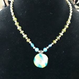 Hand blown glass necklace